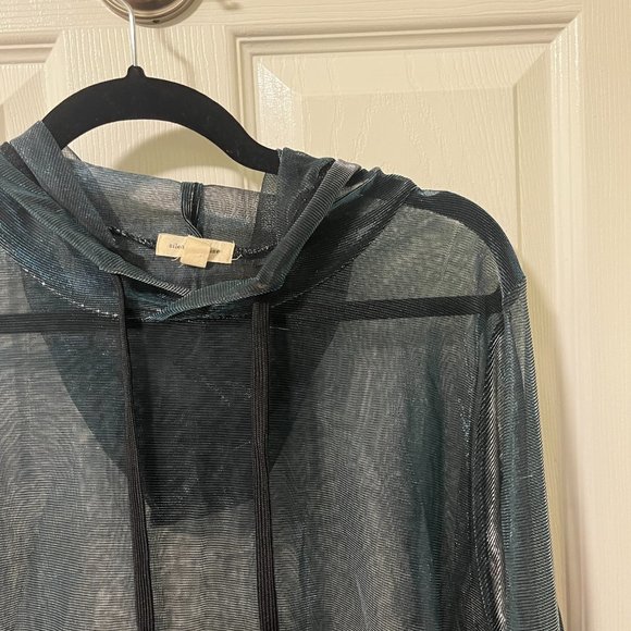 silence + noise Sweaters - Silence + Noice Urban Outfitters Blue and Silver Iridescent Sheer Hoodie